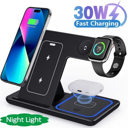 TriCharge Lumina 3-en-1 Station de Charge Sans Fil